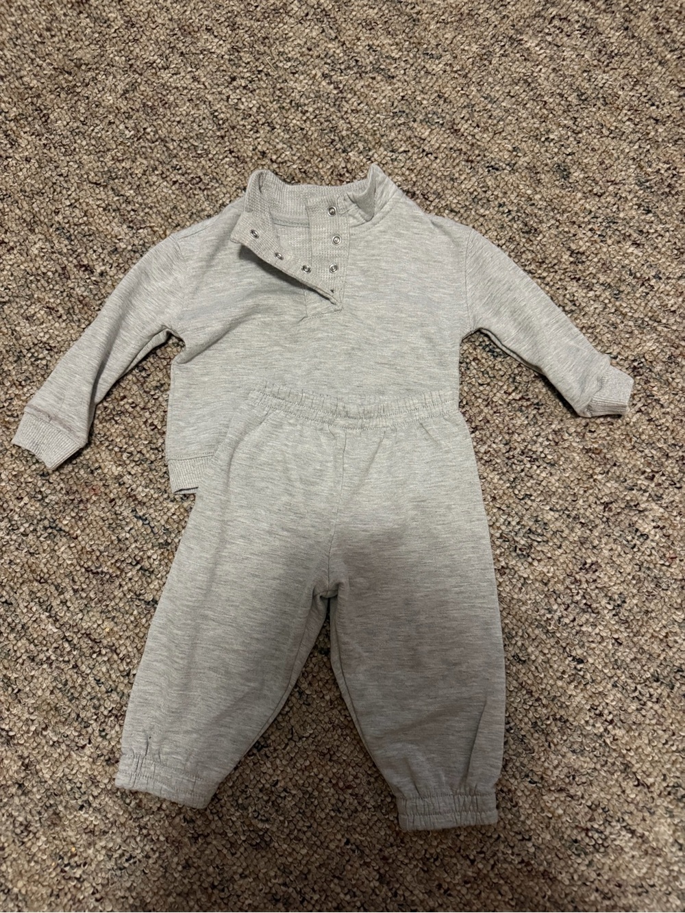Baby Two-Piece Heather Gray Knit Set